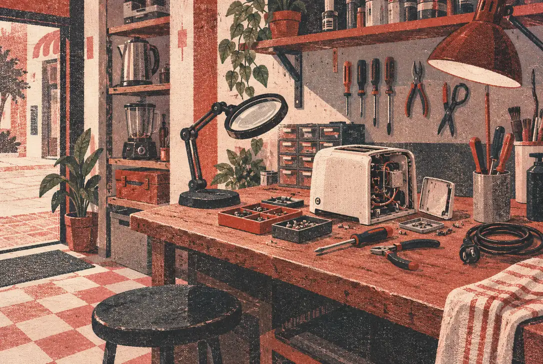 Illustration of repair businesses and their working space